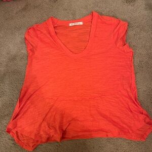 Women's Free People V-Neck Orange Top (Small)